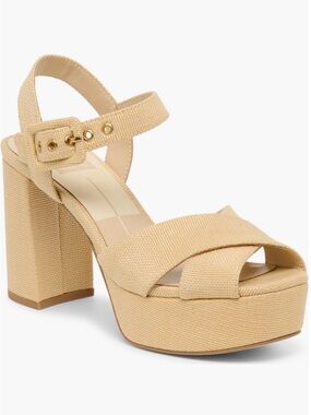 Dolce Vita Beige Platform Block Heel Sandal
